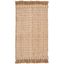 Ivory and Natural Handwoven Jute Area Rug with Fringe