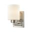 Summit Place Brushed Nickel 1-Light Vanity with Opal White Glass