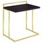 Dani Black Wood Rectangular Side Table with Gold Metal Base