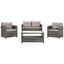 Vellor Gray Wicker 4-Piece Outdoor Patio Set with Cushions