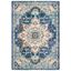 Blue and Light Blue Synthetic Non-slip Area Rug