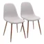 Set of 2 High-Back Gray Upholstered Parsons Dining Chairs