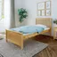 Max & Lily Natural Solid Wood Twin Bed with Slatted Headboard