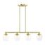 Elegant Satin Brass Linear Chandelier with Clear Glass Shades