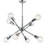 Modern Chrome Sputnik 30" Ceiling Chandelier with White Finish