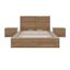 James 4-Piece Brown Oak Bedroom Set with Panel Headboard