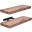 Rustic Mahogany 17" Floating Mantel Wall Shelf Set