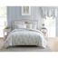 Lindy White Cotton Reversible King Comforter Set with Shams