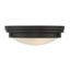 Lucerne 2-Light English Bronze Flush Mount with White Glass Shade