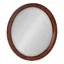 22" Round Walnut Brown Solid Poplar Wood Framed Wall Mirror