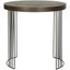 Kelly Round Black and Brown Wood Metal Side Table