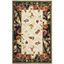 Ivory and Black Hand-Knotted Wool Square Rug