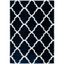 Navy and White Geometric Shag Area Rug 5' x 7'