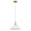 Lark Simon Matte White and Heritage Brass LED Bowl Pendant