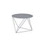 Modern Geometric Round Metal Accent Table in Gray