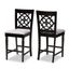 Arden Espresso Brown and Gray Upholstered Wood Counter Stool Set