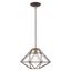 Bronze Geometric Mini Pendant Light for Indoor/Outdoor Use