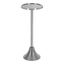 Elegant Sanzo Silver Metal Round Pedestal Side Table