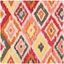 Ikat 6' x 6' Red and Beige Hand-Tufted Wool Rug