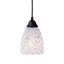 Snow White Glass and Dark Rust Mini Pendant Light