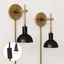 Tamlin Black and Brass Dimmable Wall Sconce Set