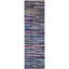 Handmade Blue and Multicolor Striped Wool Cotton Runner Rug