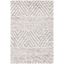 Beige and Light Grey Geometric Wool Synthetic Area Rug 3' x 5'