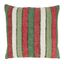 Red and Green Striped Cotton Throw Pillow Cover, 20"