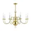 Elegant Williamsburgh Polished Brass 8-Light Colonial Chandelier