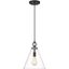 Harper Matte Black Glass Pendant Light with Conical Shade