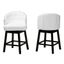 White Faux Leather and Espresso Wood Swivel Counter Stools, Set of 2