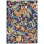 Navy Multicolor Floral Synthetic 4' x 6' Area Rug