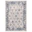 Ivory and Blue 4' x 6' Synthetic Rectangular Area Rug