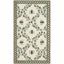 Ivory Floral Hand-Hooked Wool Rectangular Area Rug