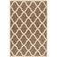 Beige and Cream Geometric Synthetic Indoor/Outdoor Rug