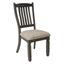 Tyler Creek Black Upholstered Wood Side Chair with Slat Back