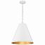 Alston Matte White and Antique Gold Drum Chandelier with Iron Shade