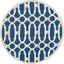 Royal Blue & White Hand-Knotted Cotton Round Rug - 6ft Diameter