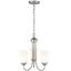 Ivey Lake Satin Nickel 3-Light Chandelier with Etched Glass Shades