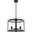 Astwood Matte Black 18" Drum Chandelier with Art Deco Detailing