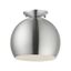 Piedmont Brushed Aluminum Globe LED Flush Mount Light