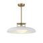 Gavin White and Brass Modern Glass Pendant Light