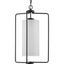 Merry Matte Black and Etched Glass Foyer Pendant Light