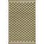 Handwoven Green and Beige Wool Checkered Rectangular Rug