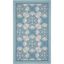 Blue Floral Rectangular Synthetic Indoor/Outdoor Rug