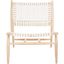 Transitional Beige and White Leather Woven 26'' Accent Chair
