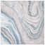 Grey and Blue Abstract Square Synthetic Area Rug