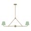 Xavier Vibrant Gold and Green 2-Light Steel Chandelier