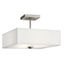 Elegant Urban 14" Brushed Nickel Square Semi-Flush Ceiling Light