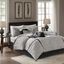 Gray Microsuede Queen 7-Piece Reversible Comforter Set